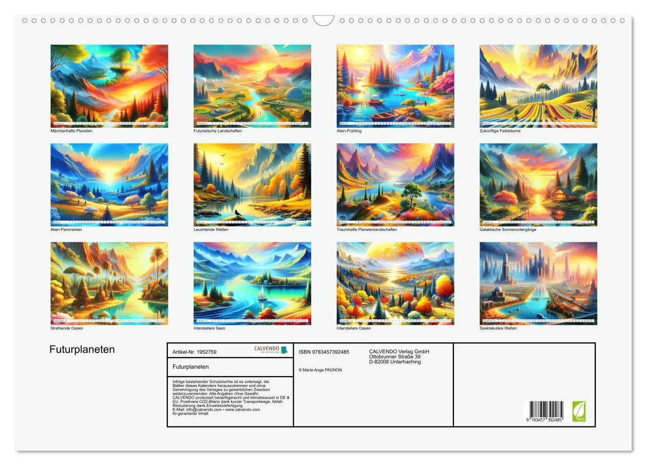 Bild: 9783457392485 | Futurplaneten (Wandkalender 2026 DIN A2 quer), CALVENDO Monatskalender