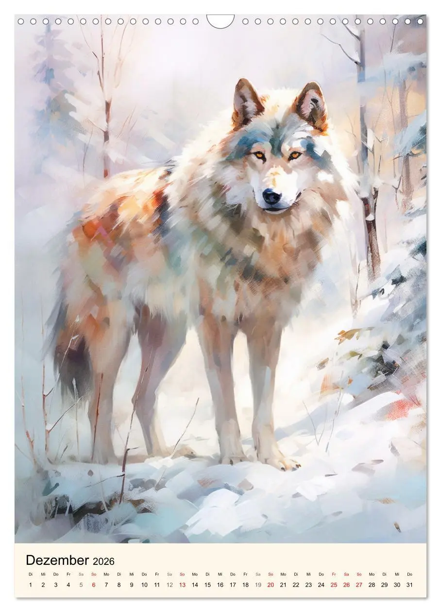 Bild: 9783516312485 | Wölfe. Zarte Aquarelle von beeindruckenden Tieren (Wandkalender...