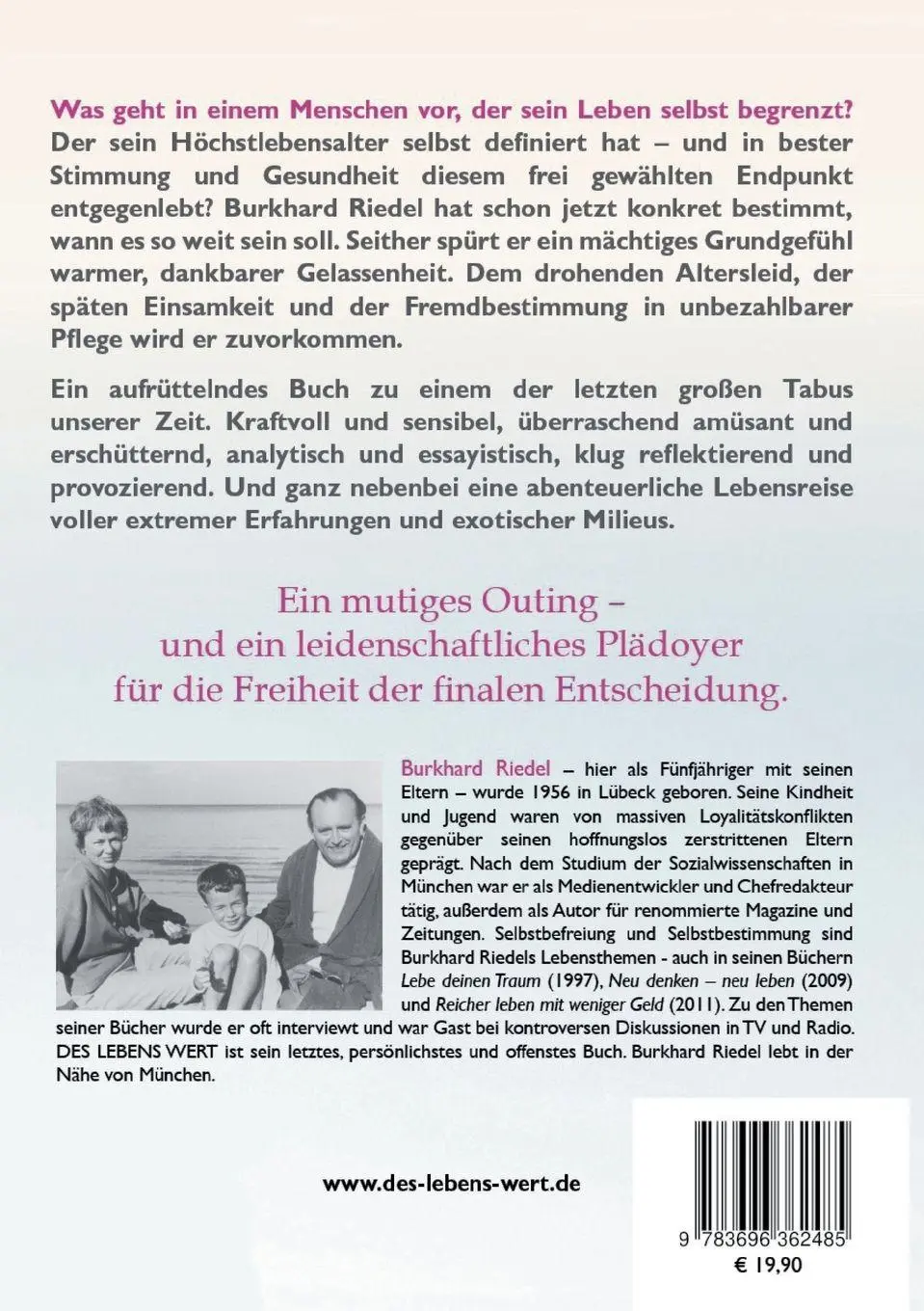 Rückseite: 9783696362485 | Des Lebens Wert | Vom freien Leben und guten Sterben | Burkhard Riedel