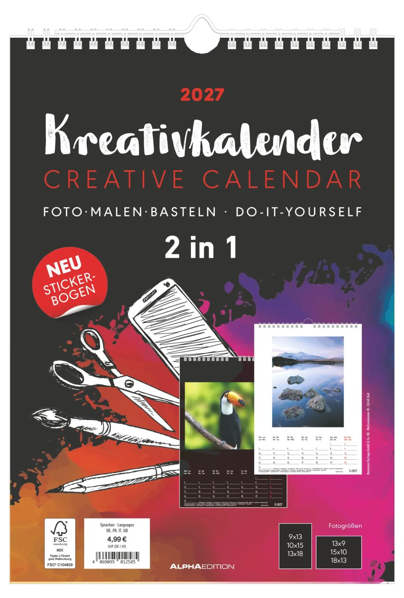 Cover: 4069095012585 | Kreativkalender A4 - 2 in 1 2027 | Neumann Verlage GmbH &amp; Co KG | 2027