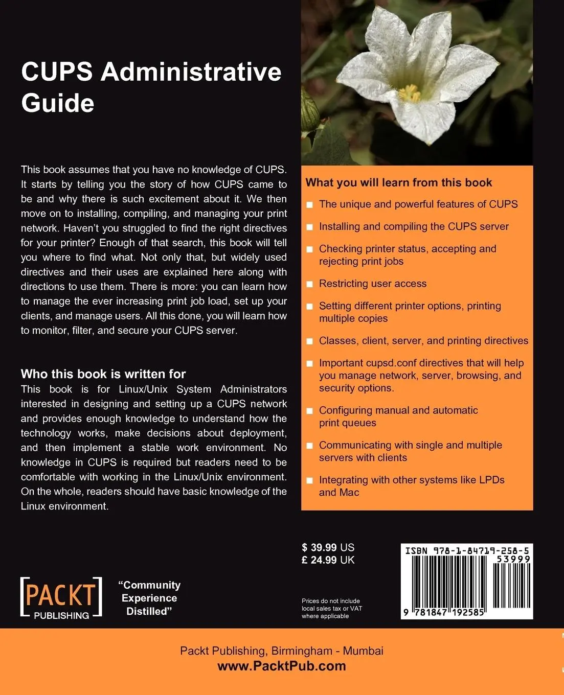 Rückseite: 9781847192585 | CUPS Administrative Guide | Ankur Shah | Taschenbuch | Englisch | 2008