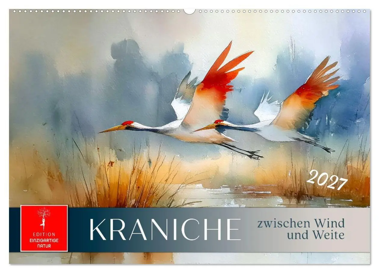 Cover: 9783516782585 | Kraniche zwischen Wind und Weite (Wandkalender 2027 DIN A2 quer),...