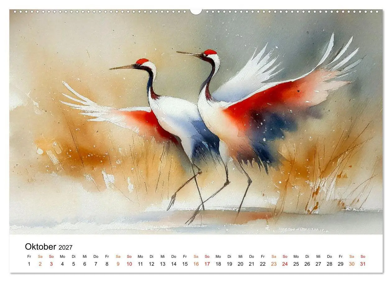 Bild: 9783516782585 | Kraniche zwischen Wind und Weite (Wandkalender 2027 DIN A2 quer),...