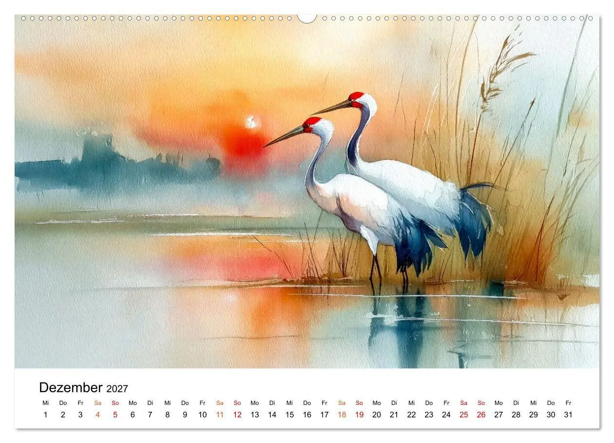 Bild: 9783516782585 | Kraniche zwischen Wind und Weite (Wandkalender 2027 DIN A2 quer),...