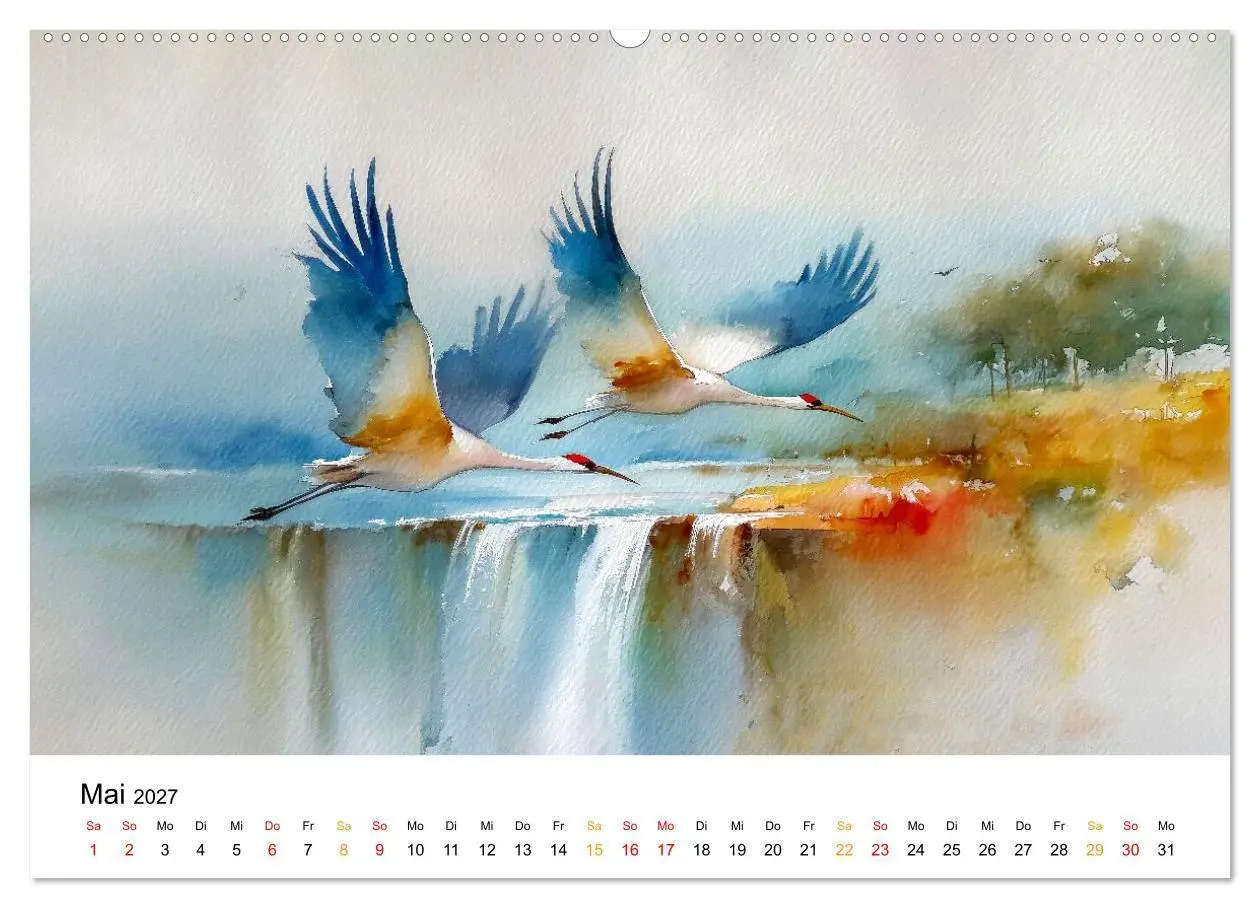 Bild: 9783516782585 | Kraniche zwischen Wind und Weite (Wandkalender 2027 DIN A2 quer),...