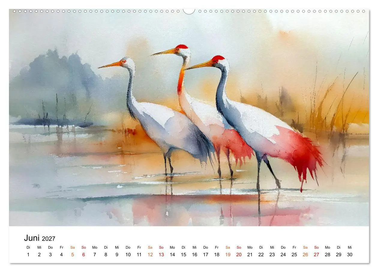 Bild: 9783516782585 | Kraniche zwischen Wind und Weite (Wandkalender 2027 DIN A2 quer),...