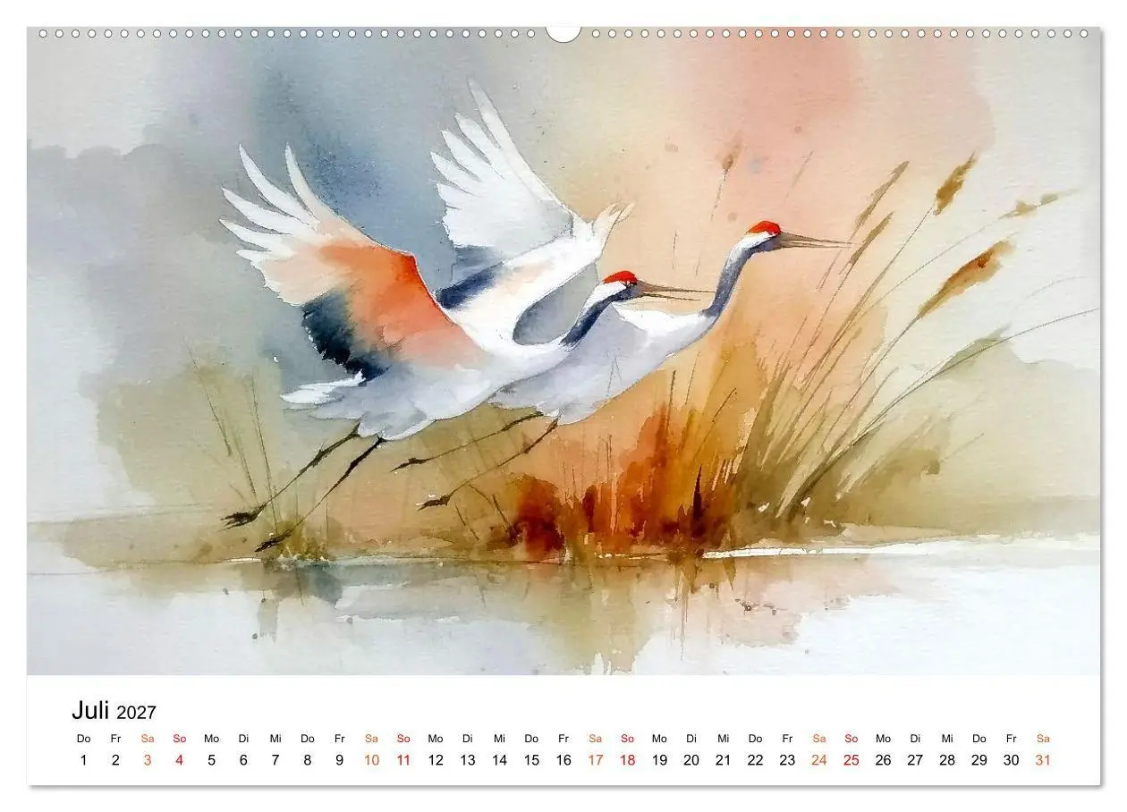 Bild: 9783516782585 | Kraniche zwischen Wind und Weite (Wandkalender 2027 DIN A2 quer),...