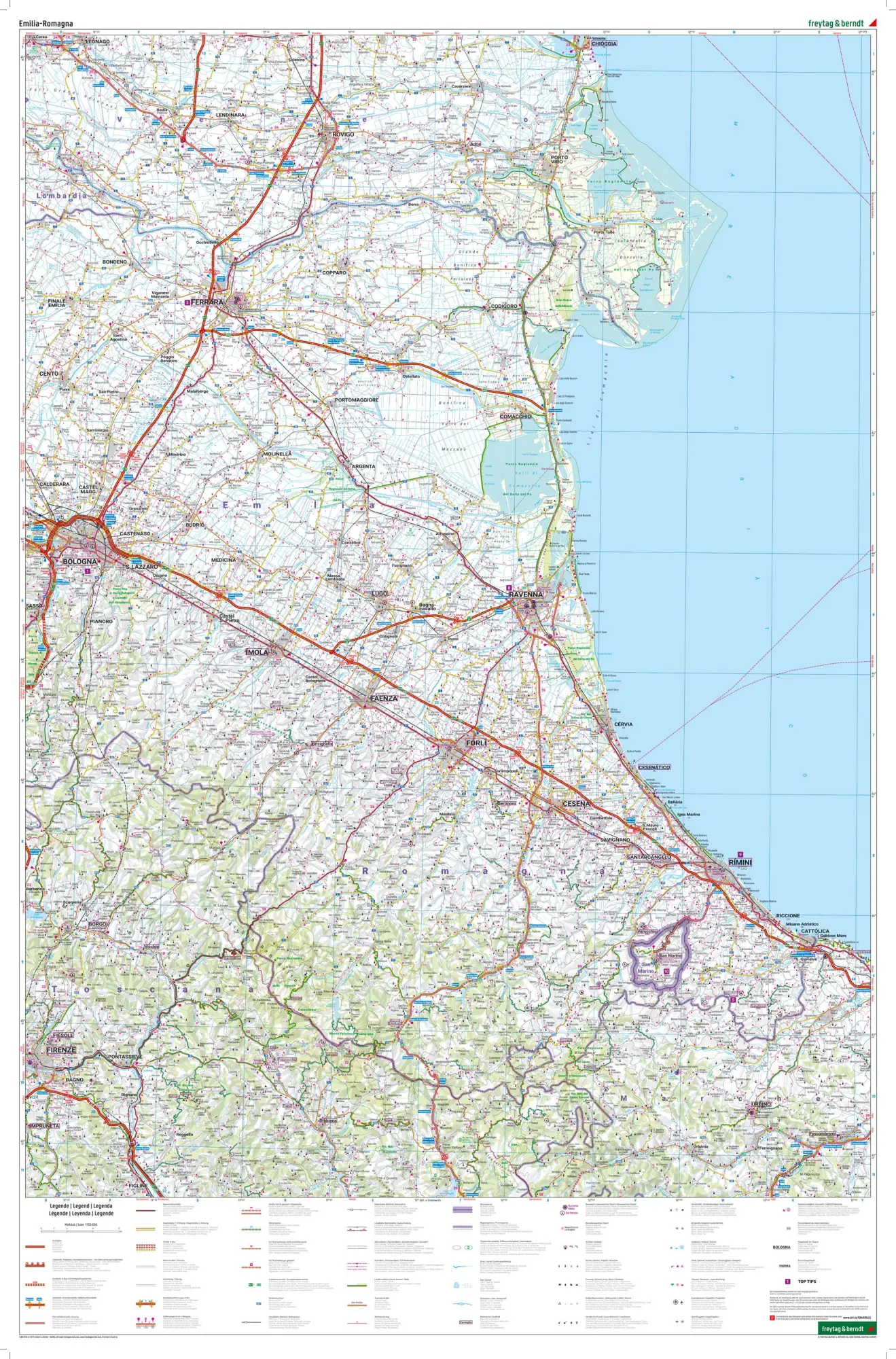 Bild: 9783707922585 | Emilia-Romagna, Straßen- und Freizeitkarte 1:150.000, freytag &amp; berndt