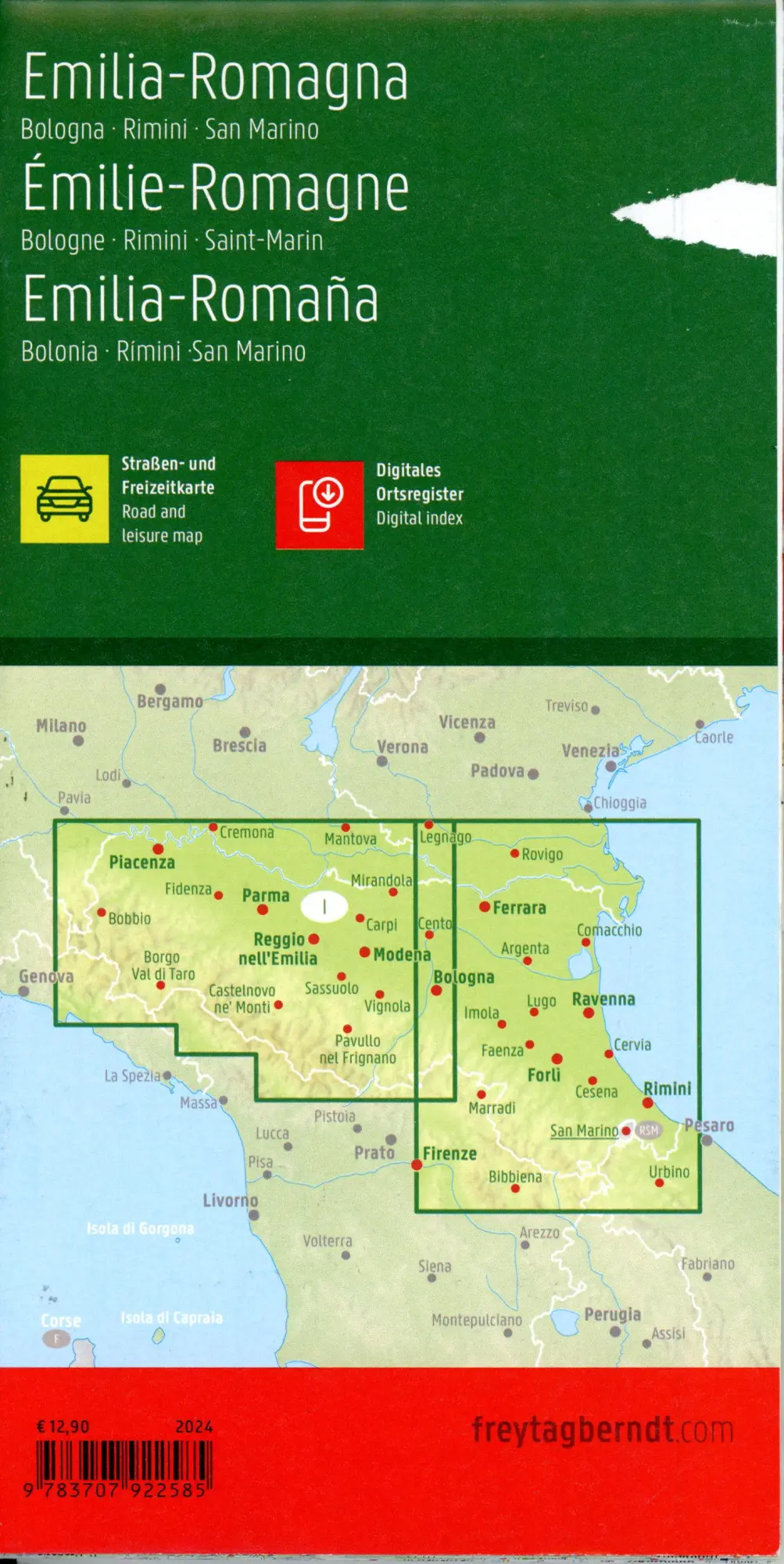 Bild: 9783707922585 | Emilia-Romagna, Straßen- und Freizeitkarte 1:150.000, freytag &amp; berndt