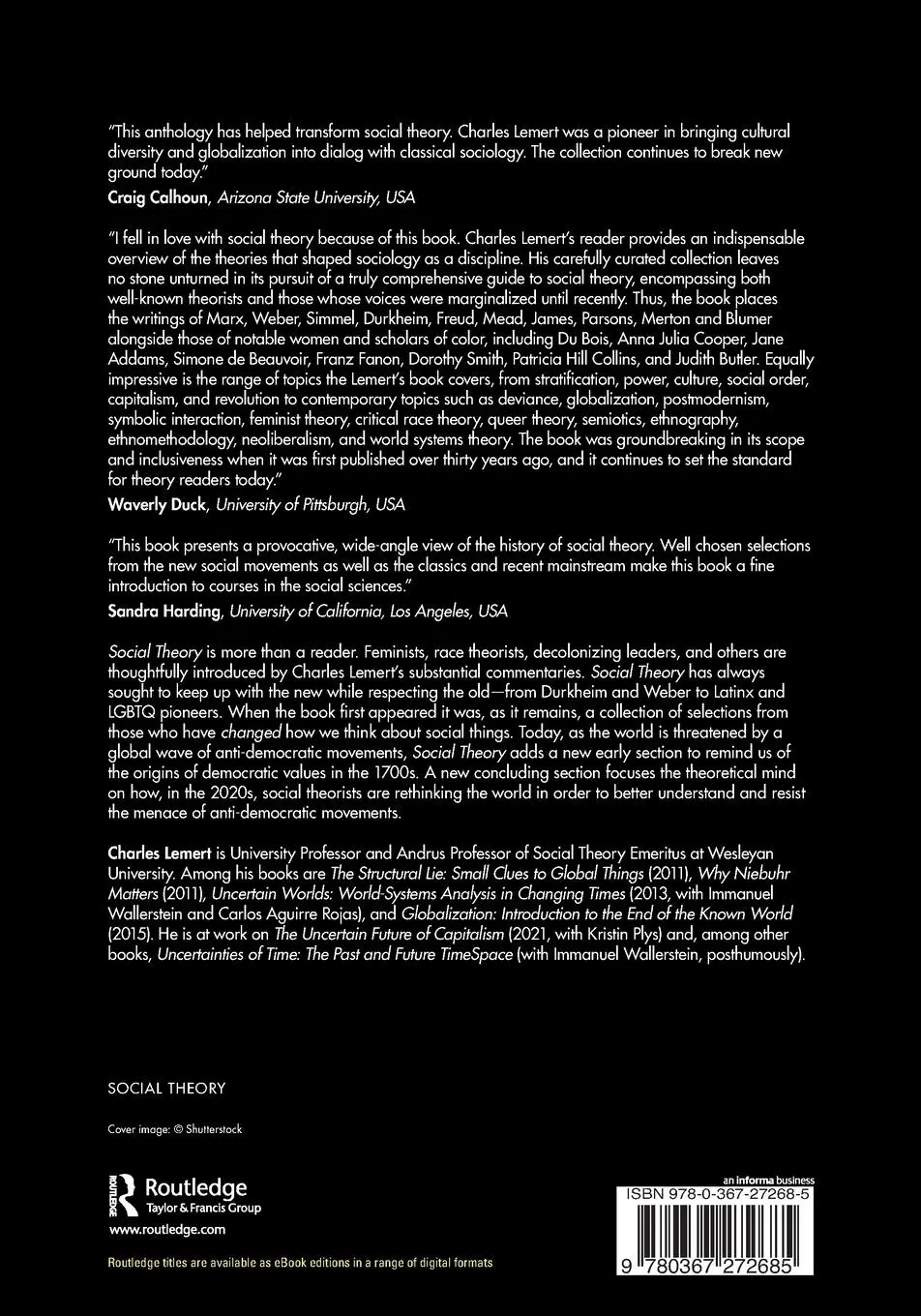 Rückseite: 9780367272685 | Social Theory | The Multicultural, Global, and Classic Readings | Buch