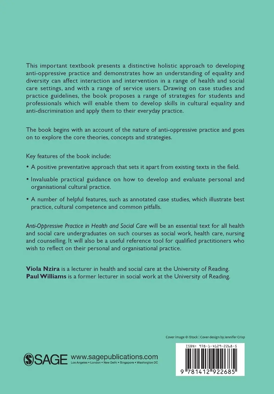Rückseite: 9781412922685 | Anti-Oppressive Practice in Health and Social Care | Nzira (u. a.)