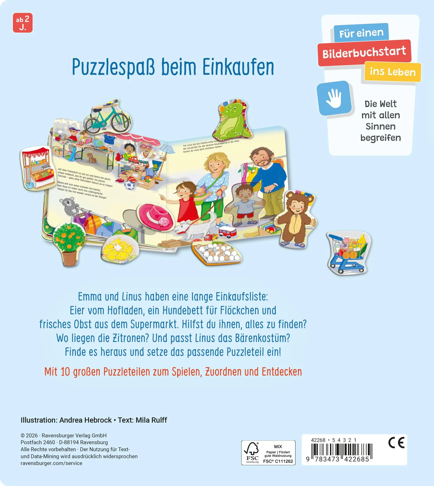Bild: 9783473422685 | Mein großes Puzzle-Spielbuch - Wir kaufen ein | Mila Rulff | Buch