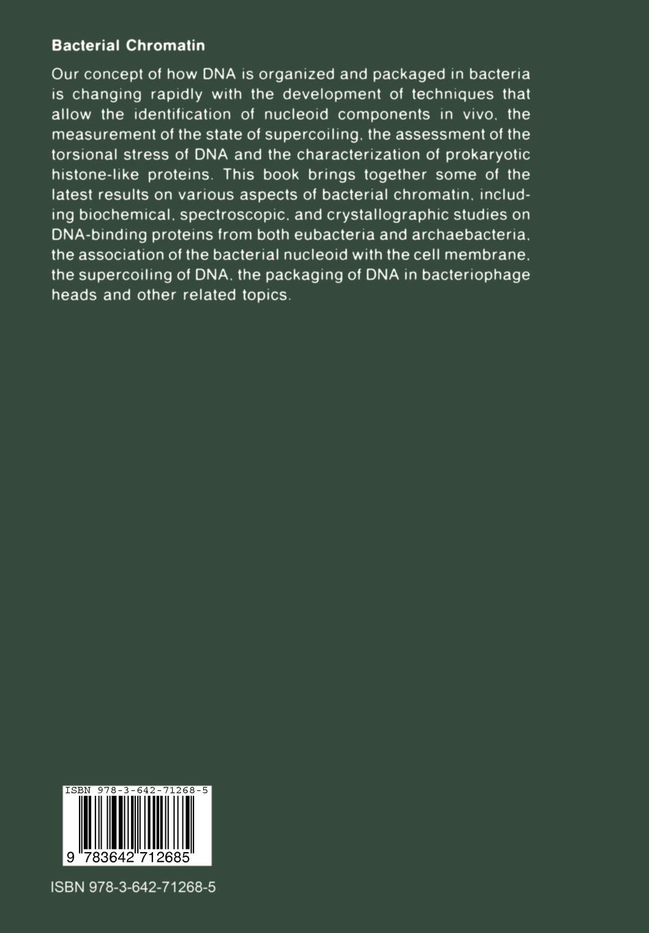 Rückseite: 9783642712685 | Bacterial Chromatin | Claudio O. Gualerzi (u. a.) | Taschenbuch | ix