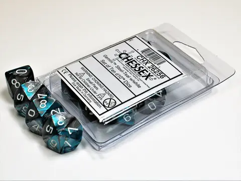 Cover: 601982022785 | Gemini® Steel-Teal/white Set of Ten d10s | deutsch | Chessex