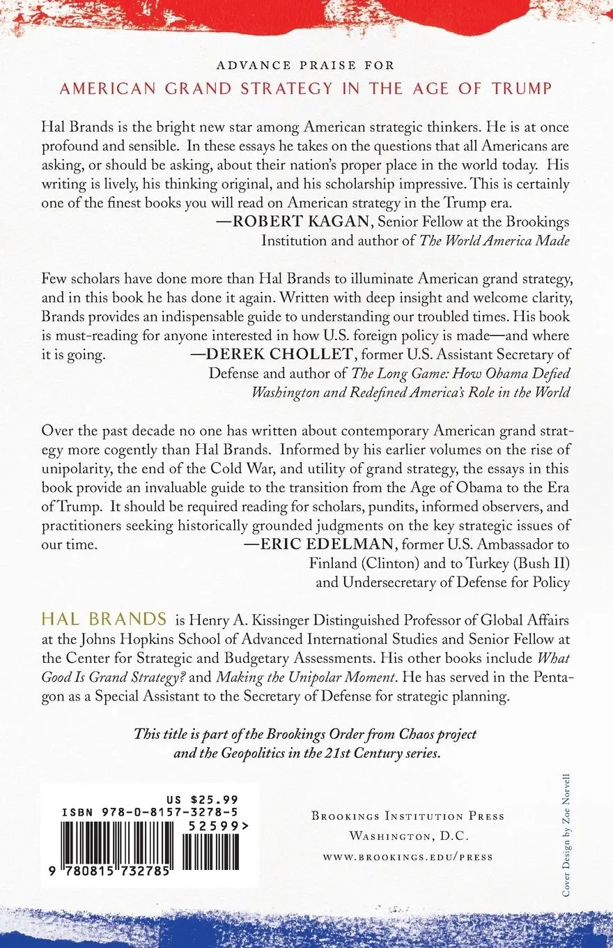 Rückseite: 9780815732785 | American Grand Strategy in the Age of Trump | Hal Brands | Taschenbuch