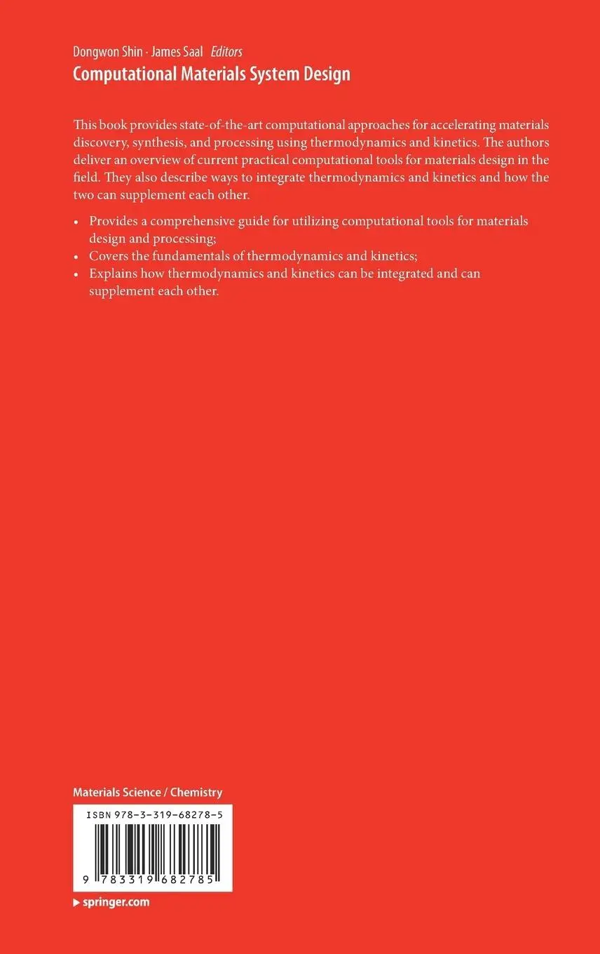 Rückseite: 9783319682785 | Computational Materials System Design | James Saal (u. a.) | Buch