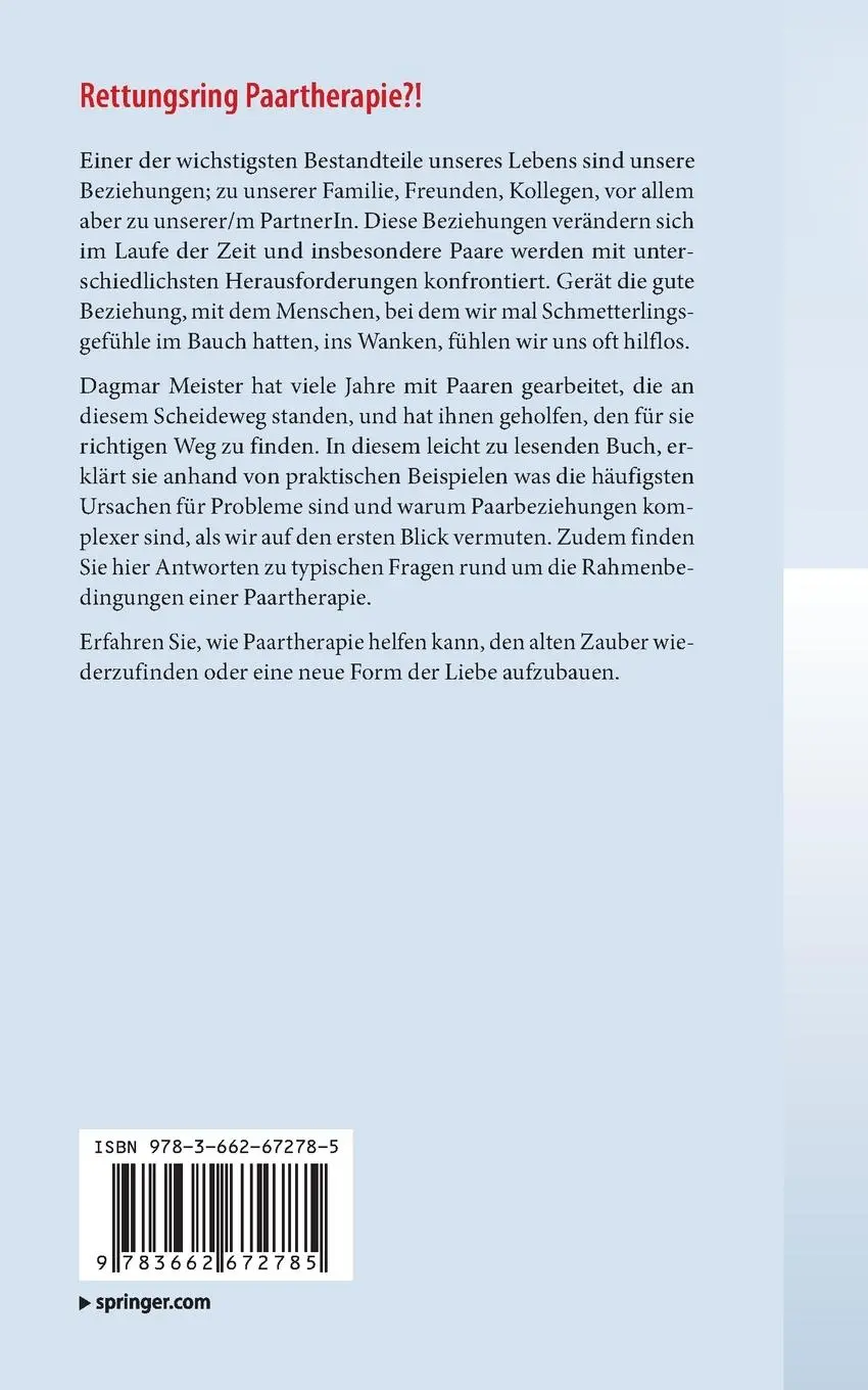 Rückseite: 9783662672785 | Rettungsring Paartherapie?! | Wie Paartherapie in Krisen helfen kann