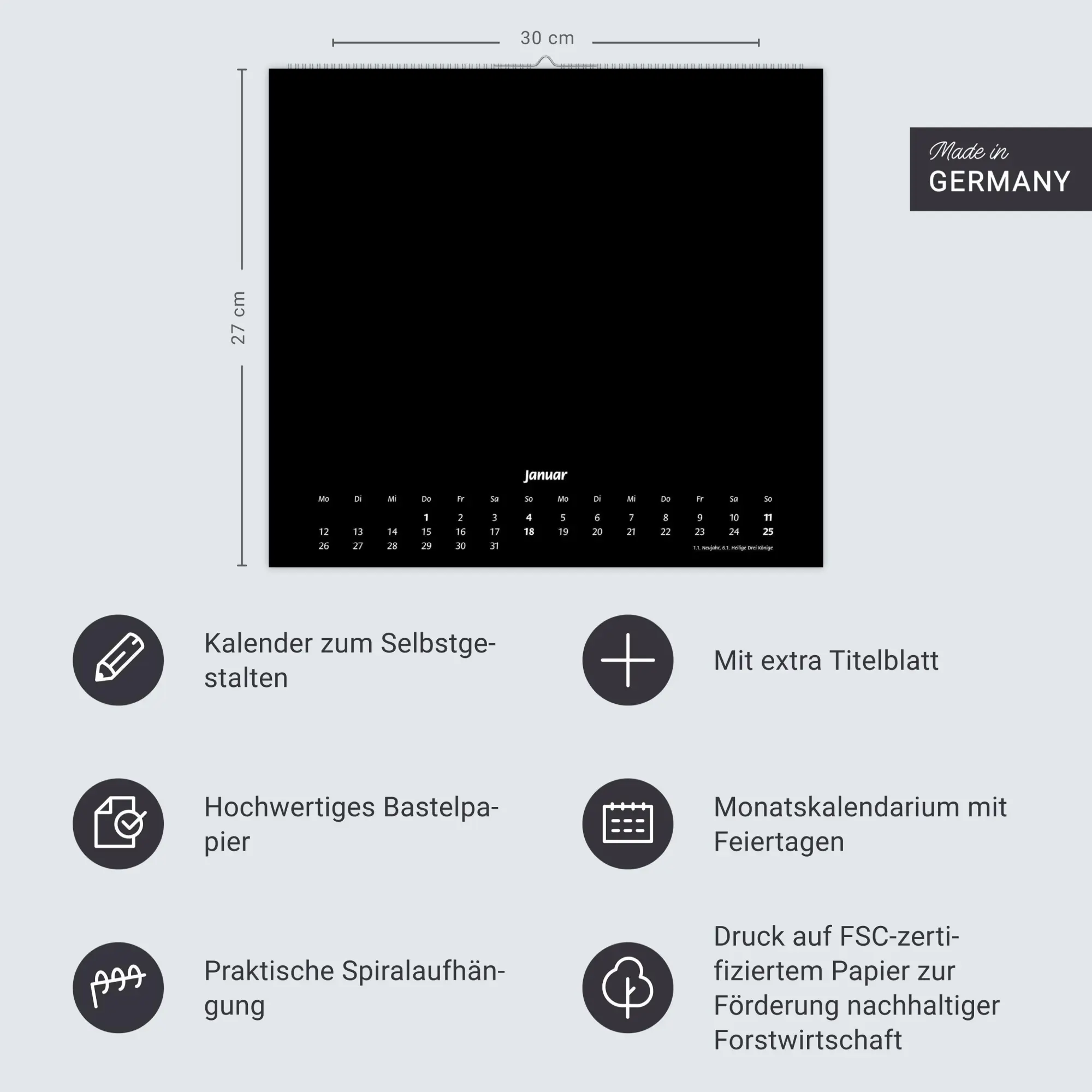 Bild: 9783756412785 | times&amp;more Bastelkalender schwarz 2026 | Heye | Kalender | 14 S.