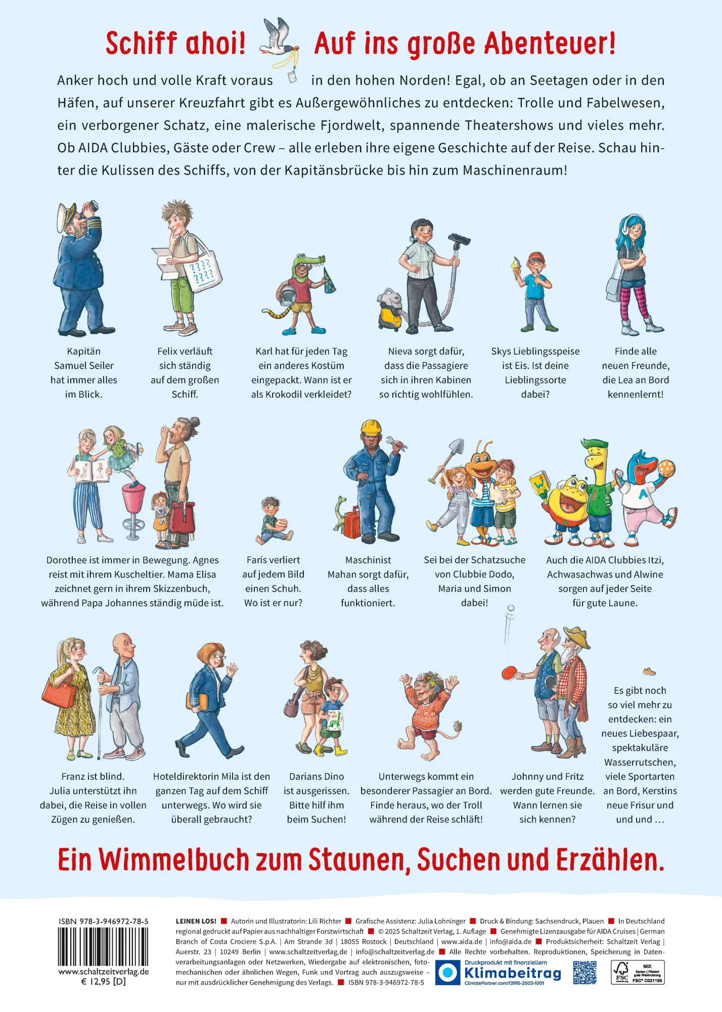 Rückseite: 9783946972785 | Leinen los | Das AIDA Wimmelbuch | Lili Richter | Taschenbuch | 16 S.