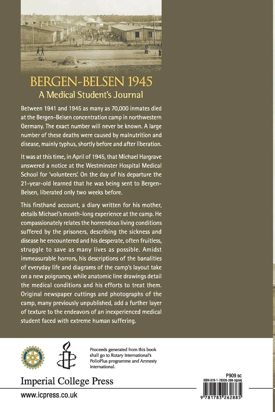 Rückseite: 9781783262885 | BERGEN-BELSEN 1945 | A MEDICAL STUDENT'S JOURNAL | Hargrave | Buch