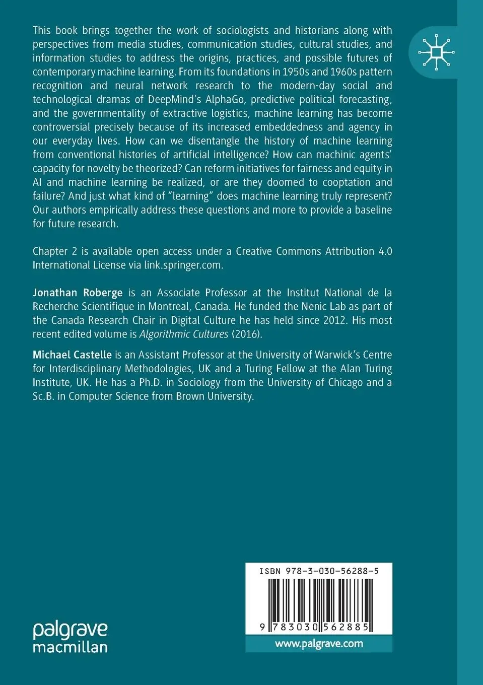 Rückseite: 9783030562885 | The Cultural Life of Machine Learning | Michael Castelle (u. a.) | xv