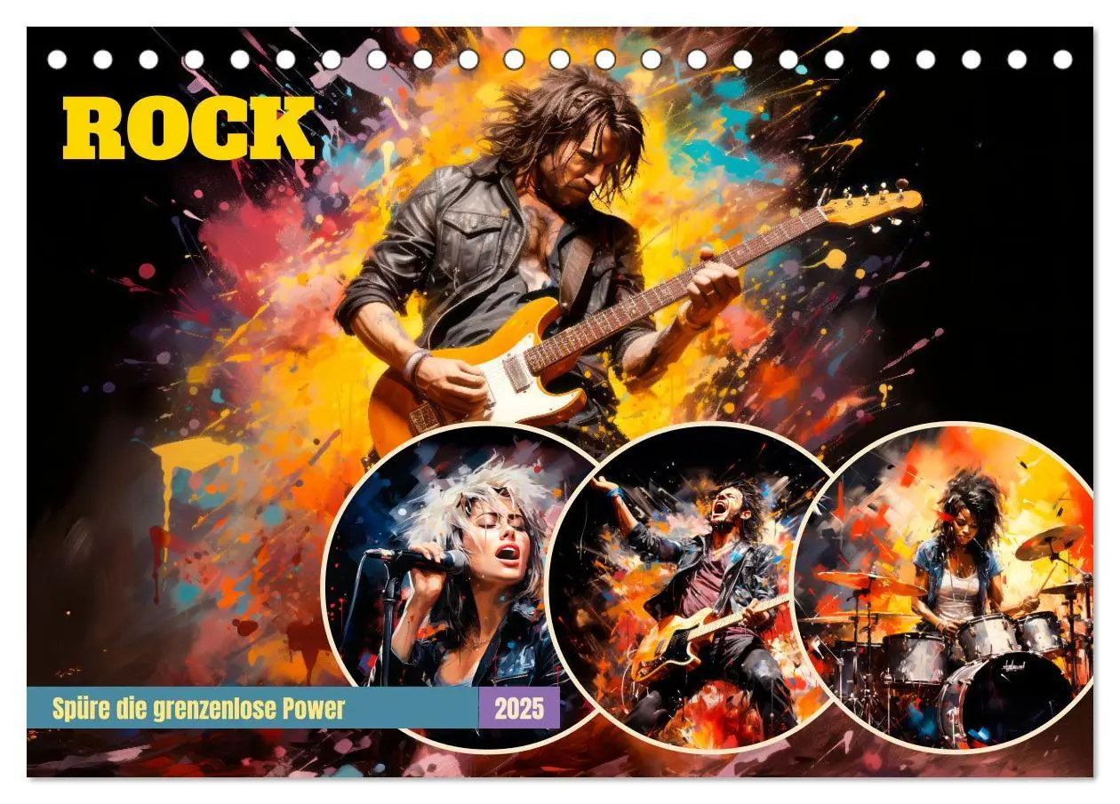 Cover: 9783383852985 | ROCK Spüre die grenzenlose Power (Tischkalender 2025 DIN A5 quer),...