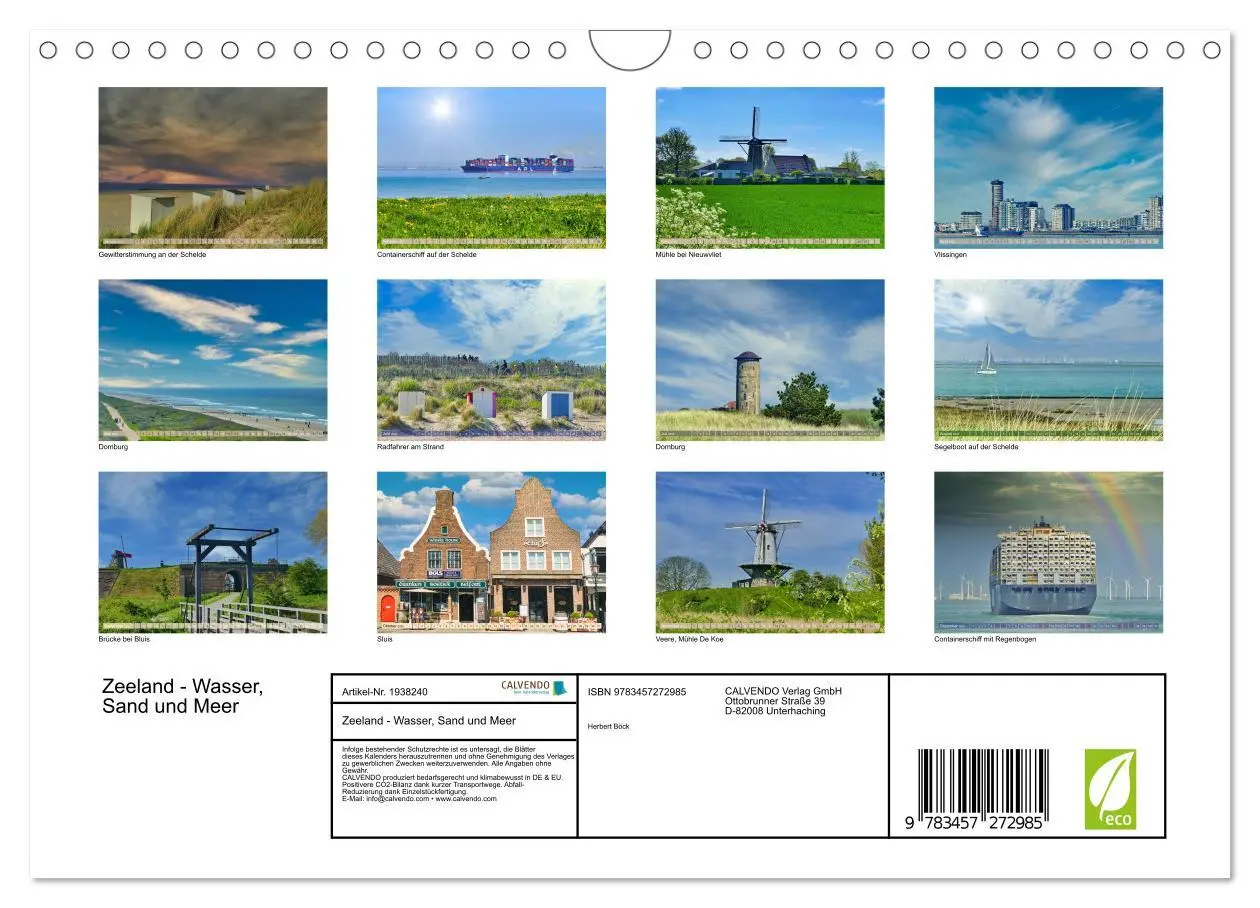 Bild: 9783457272985 | Zeeland - Wasser, Sand und Meer (Wandkalender 2026 DIN A4 quer),...