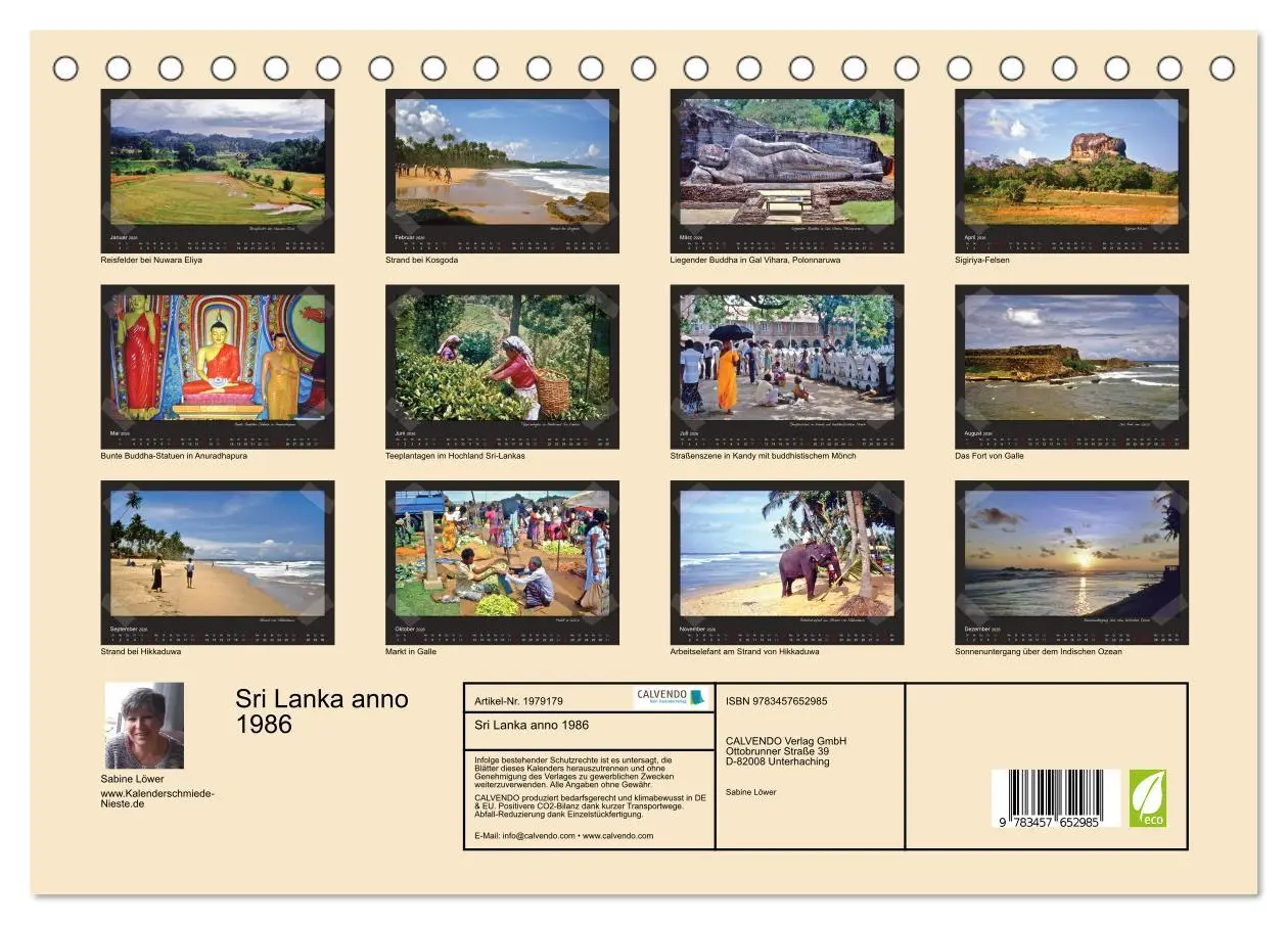 Bild: 9783457652985 | Sri Lanka anno 1986 (Tischkalender 2026 DIN A5 quer), CALVENDO...