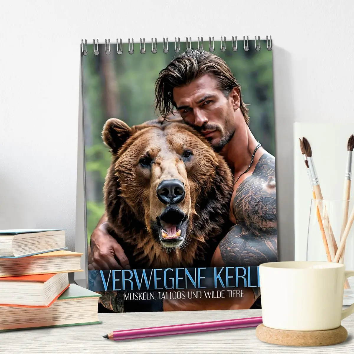 Bild: 9783516292985 | Verwegene Kerle - Muskeln, Tattoos und wilde Tiere (Tischkalender...