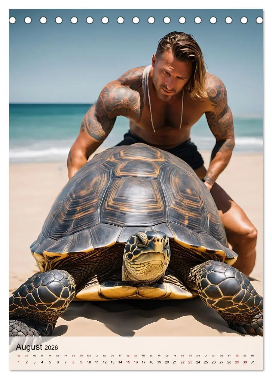 Bild: 9783516292985 | Verwegene Kerle - Muskeln, Tattoos und wilde Tiere (Tischkalender...