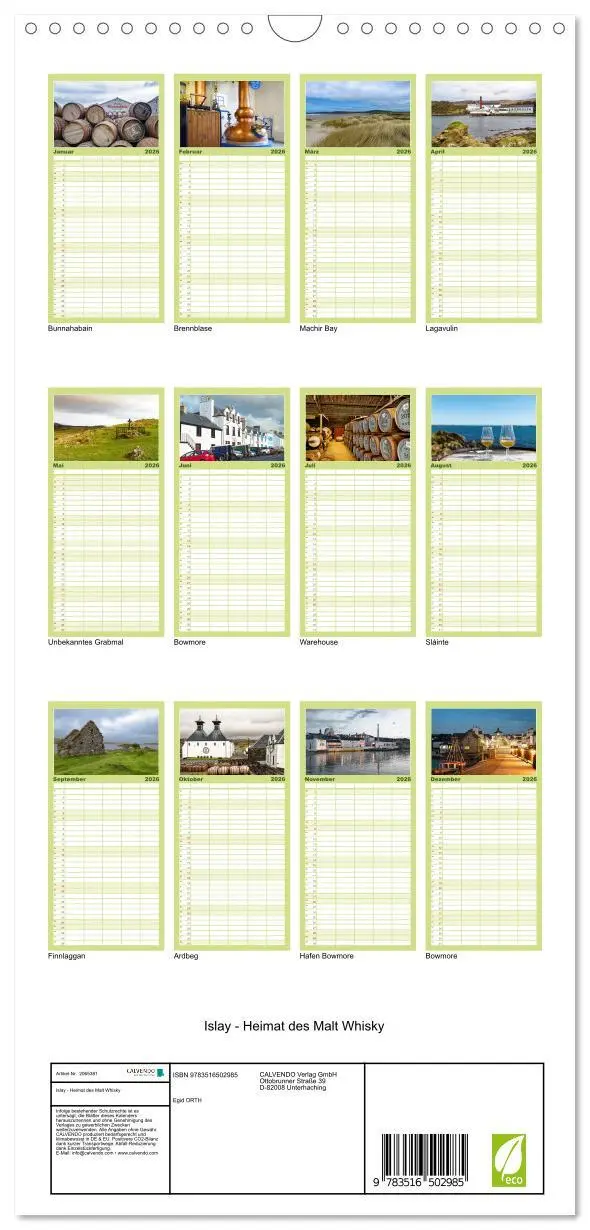 Bild: 9783516502985 | Familienplaner 2026 - Islay - Heimat des Malt Whisky mit 5 Spalten...