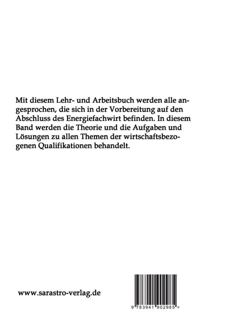 Rückseite: 9783941902985 | Energiefachwirt - Das prüfungsrelevante Wissen | Teil 1 | Lais Systeme