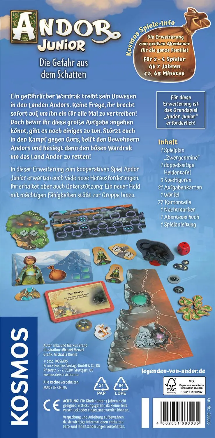 Rückseite: 4002051683085 | Andor Junior - Erweiterung | Inka Brand (u. a.) | Spiel | Brettspiel