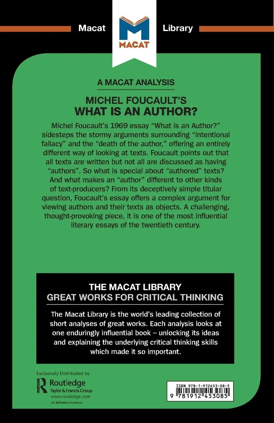 Rückseite: 9781912453085 | An Analysis of Michel Foucault's What is an Author? | Tim Smith-Laing