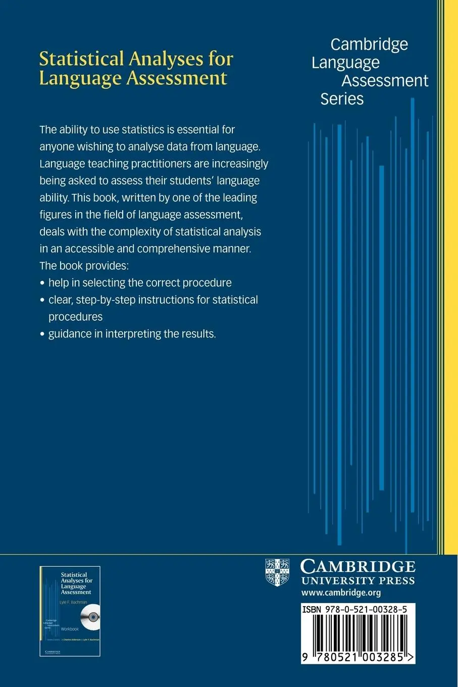 Rückseite: 9780521003285 | Statistical Analyses for Language Assessment | Lyle Bachman (u. a.)