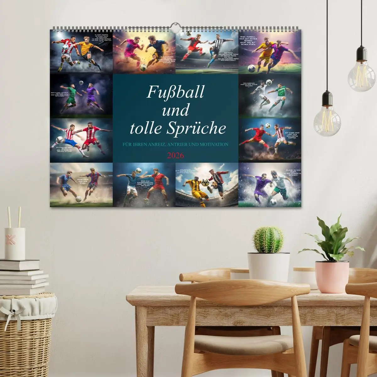 Bild: 9783457383285 | Fußball und tolle Sprüche (Wandkalender 2026 DIN A2 quer), CALVENDO...