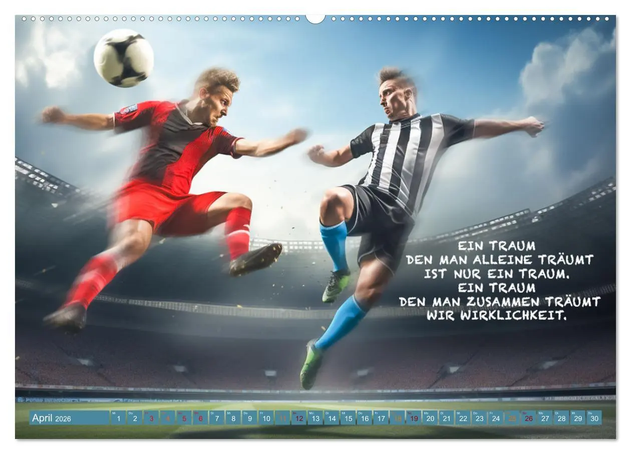 Bild: 9783457383285 | Fußball und tolle Sprüche (Wandkalender 2026 DIN A2 quer), CALVENDO...