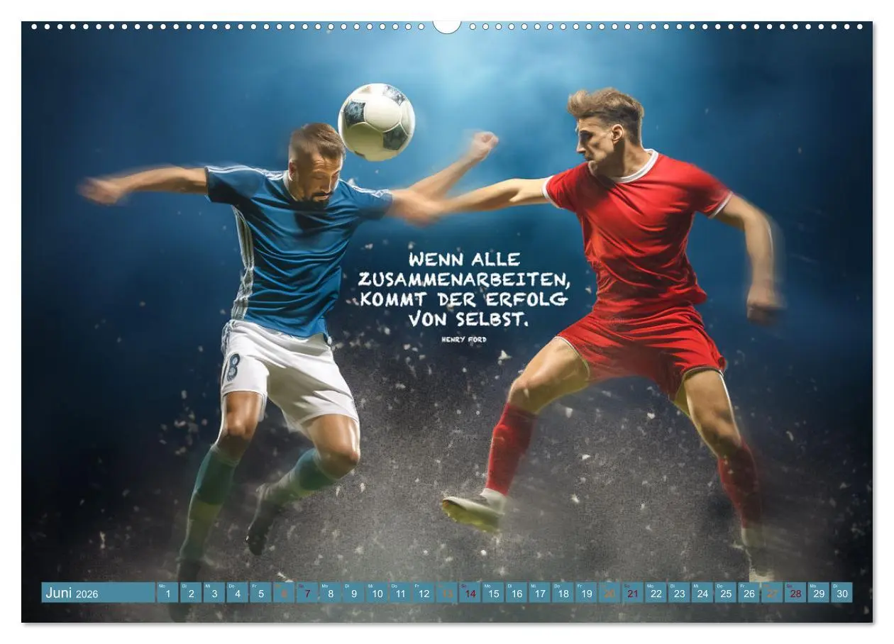 Bild: 9783457383285 | Fußball und tolle Sprüche (Wandkalender 2026 DIN A2 quer), CALVENDO...