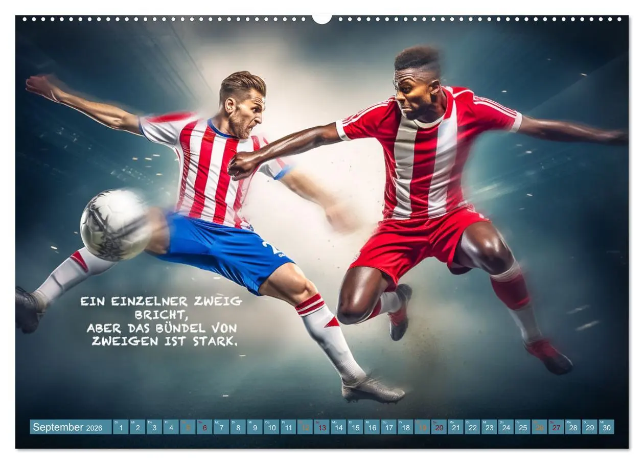Bild: 9783457383285 | Fußball und tolle Sprüche (Wandkalender 2026 DIN A2 quer), CALVENDO...