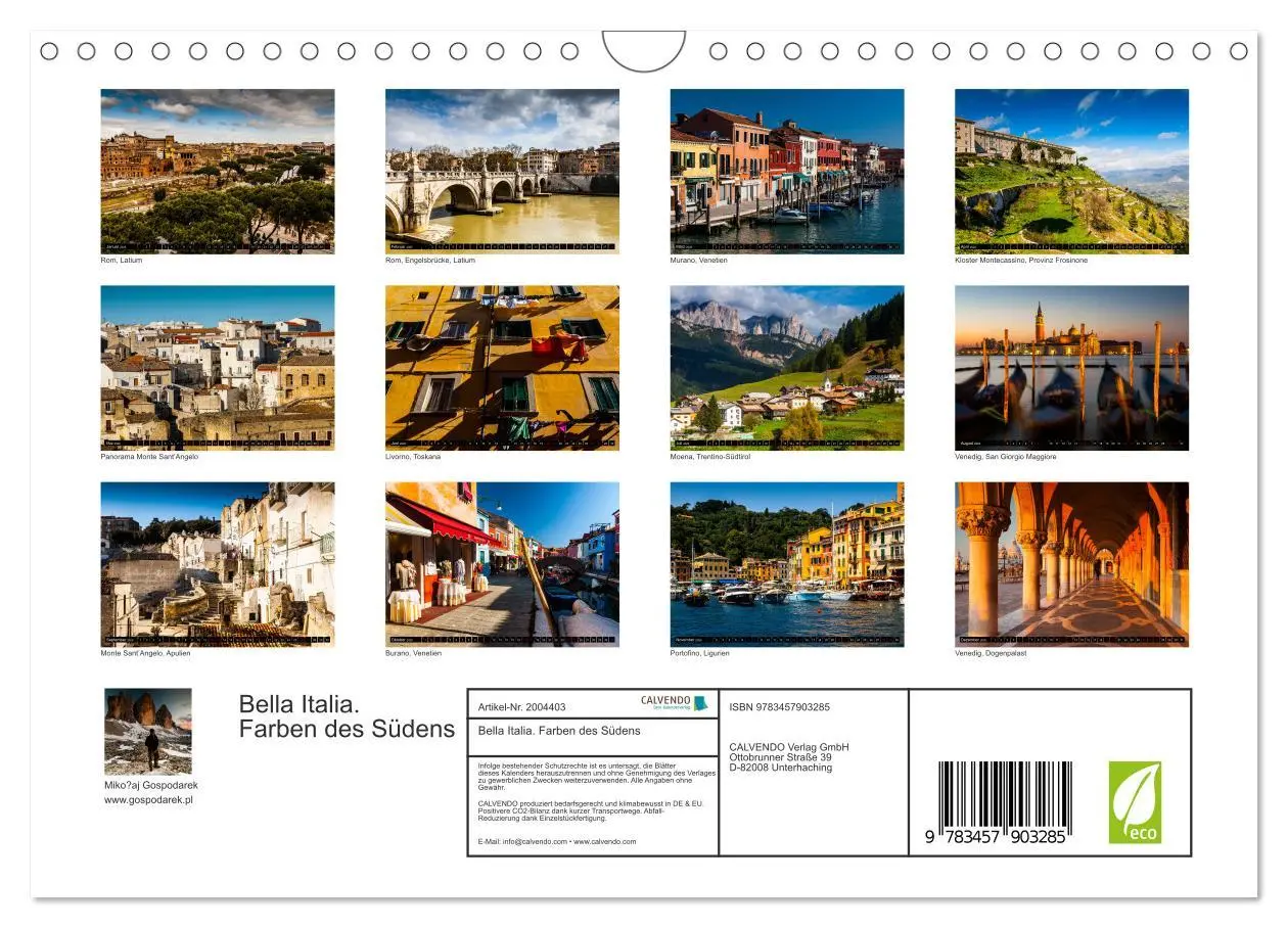 Bild: 9783457903285 | Bella Italia. Farben des Südens (Wandkalender 2026 DIN A4 quer),...