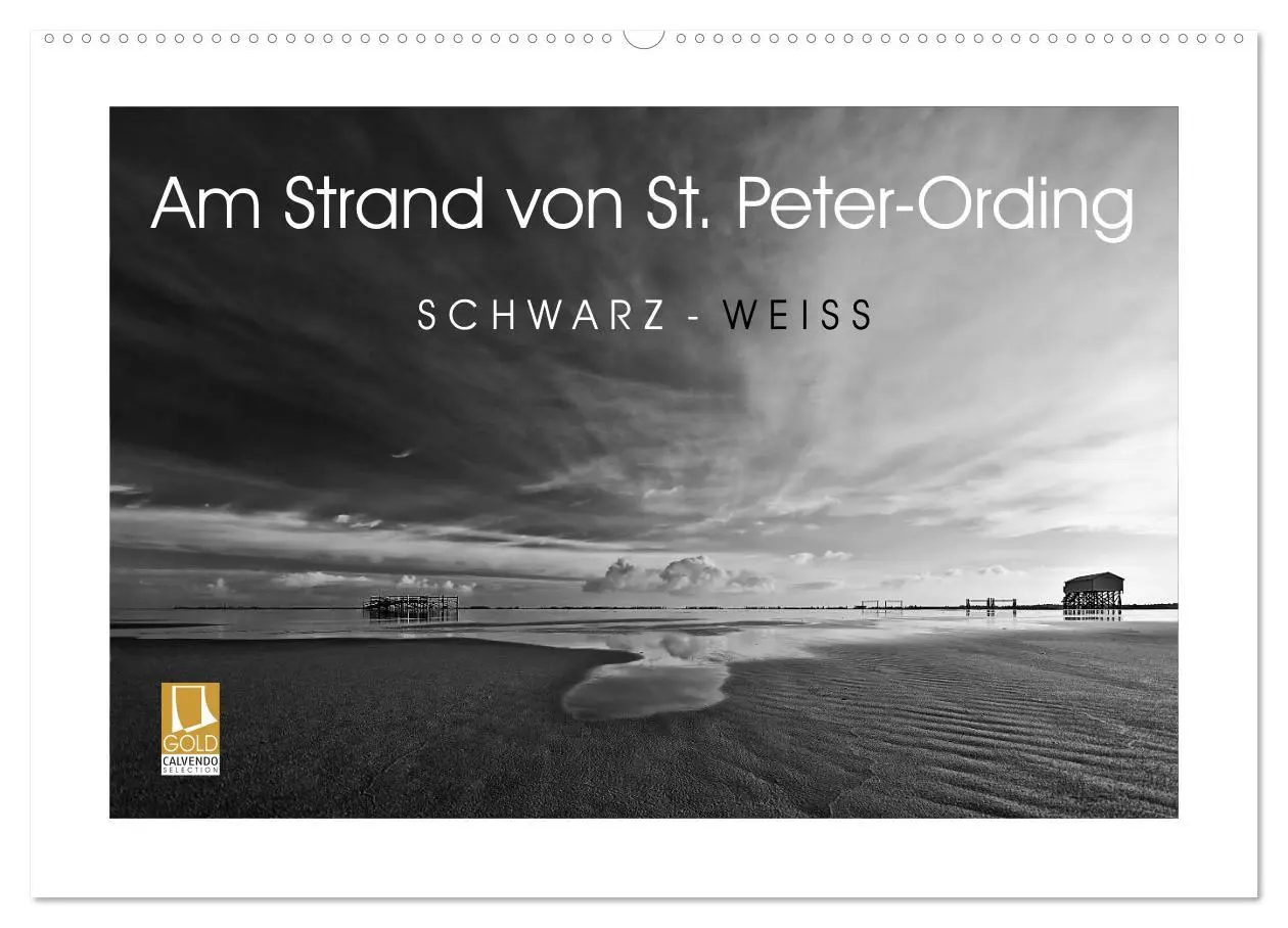 Cover: 9783516093285 | Am Strand von St. Peter-Ording SCHWARZ-WEISS (Wandkalender 2026 DIN...