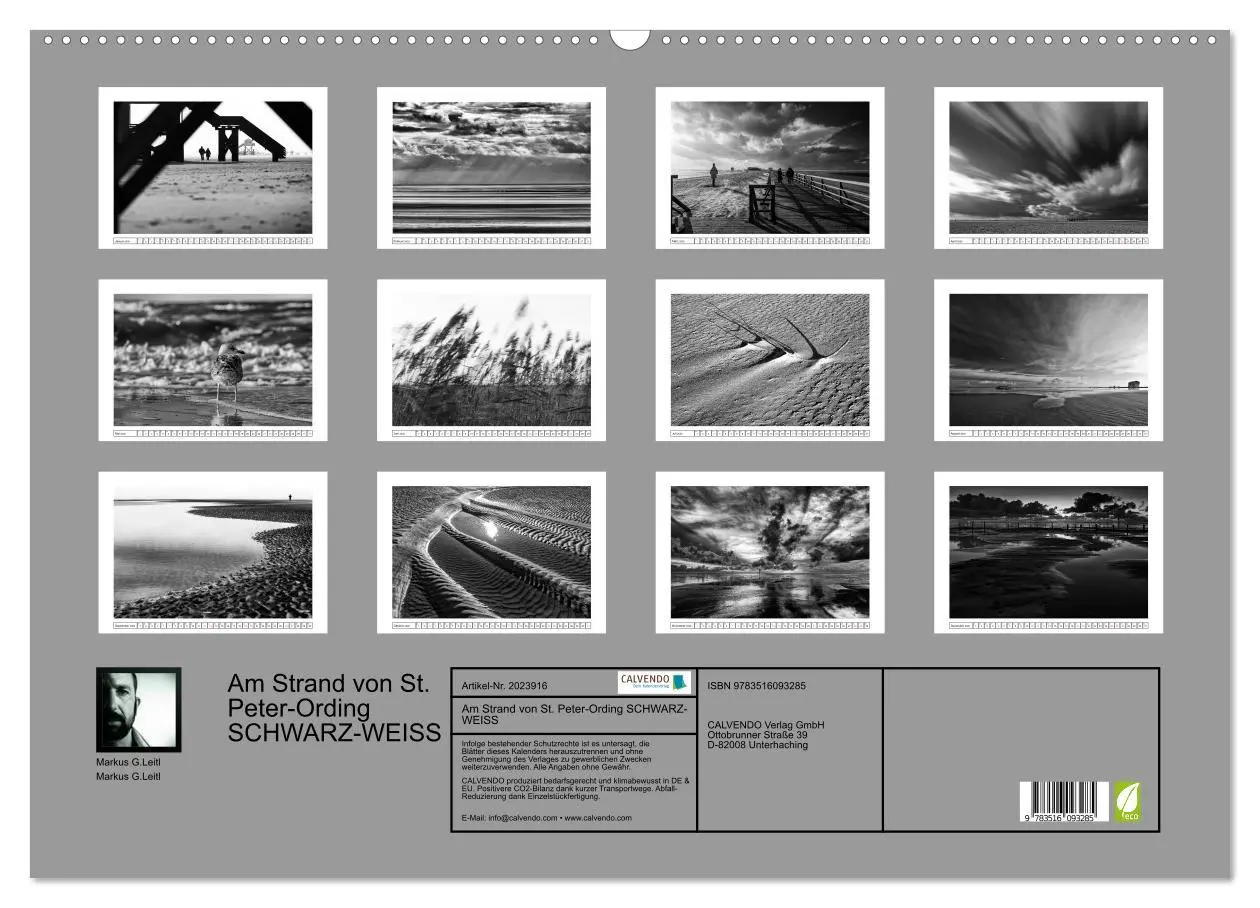 Bild: 9783516093285 | Am Strand von St. Peter-Ording SCHWARZ-WEISS (Wandkalender 2026 DIN...