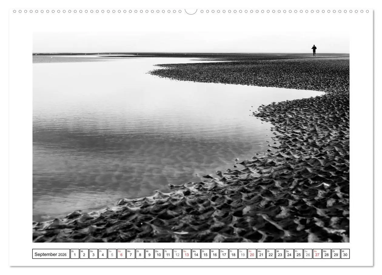 Bild: 9783516093285 | Am Strand von St. Peter-Ording SCHWARZ-WEISS (Wandkalender 2026 DIN...