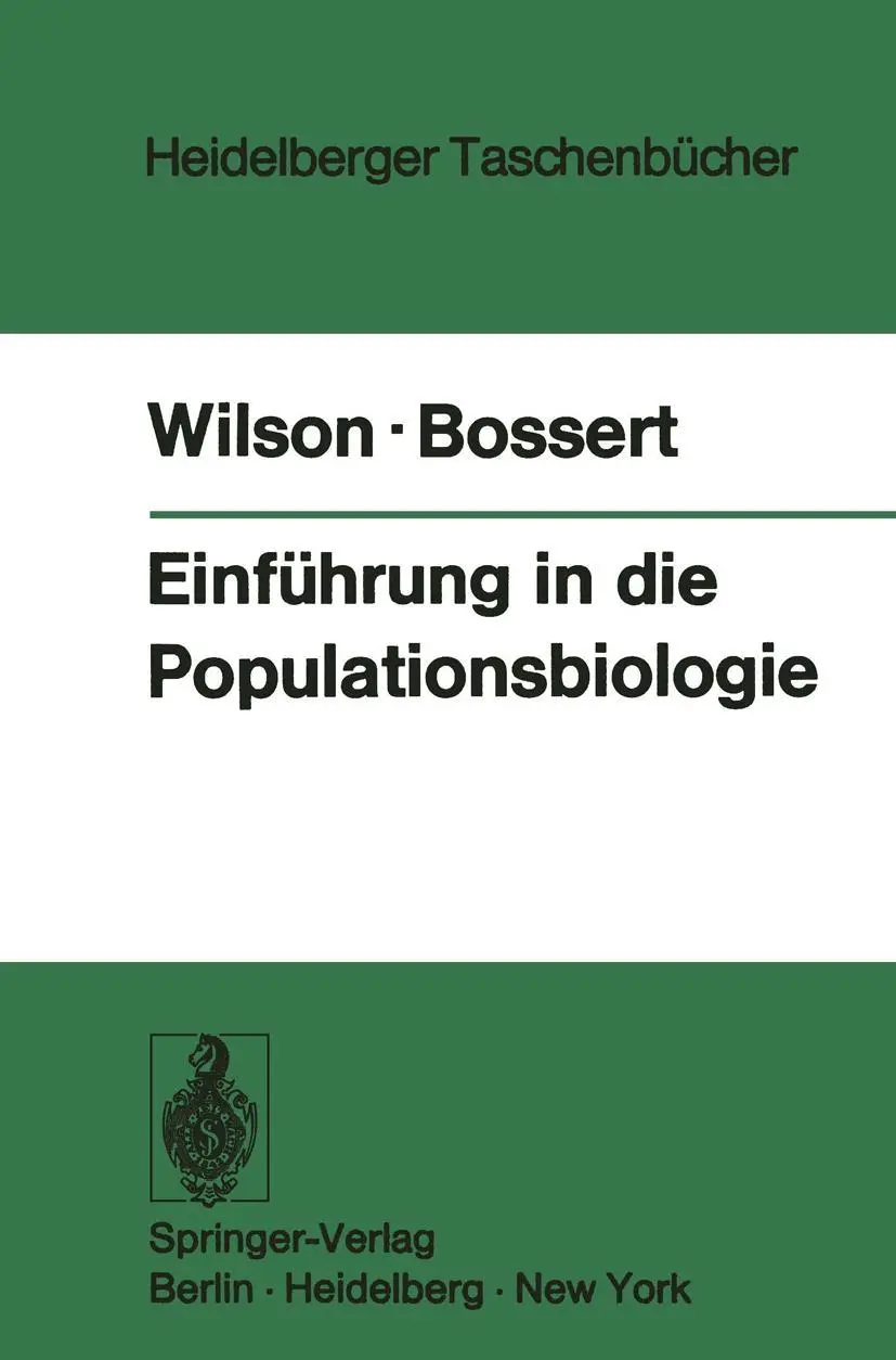 Cover: 9783540063285 | Einführung in die Populationsbiologie | Edward O. Wilson (u. a.)