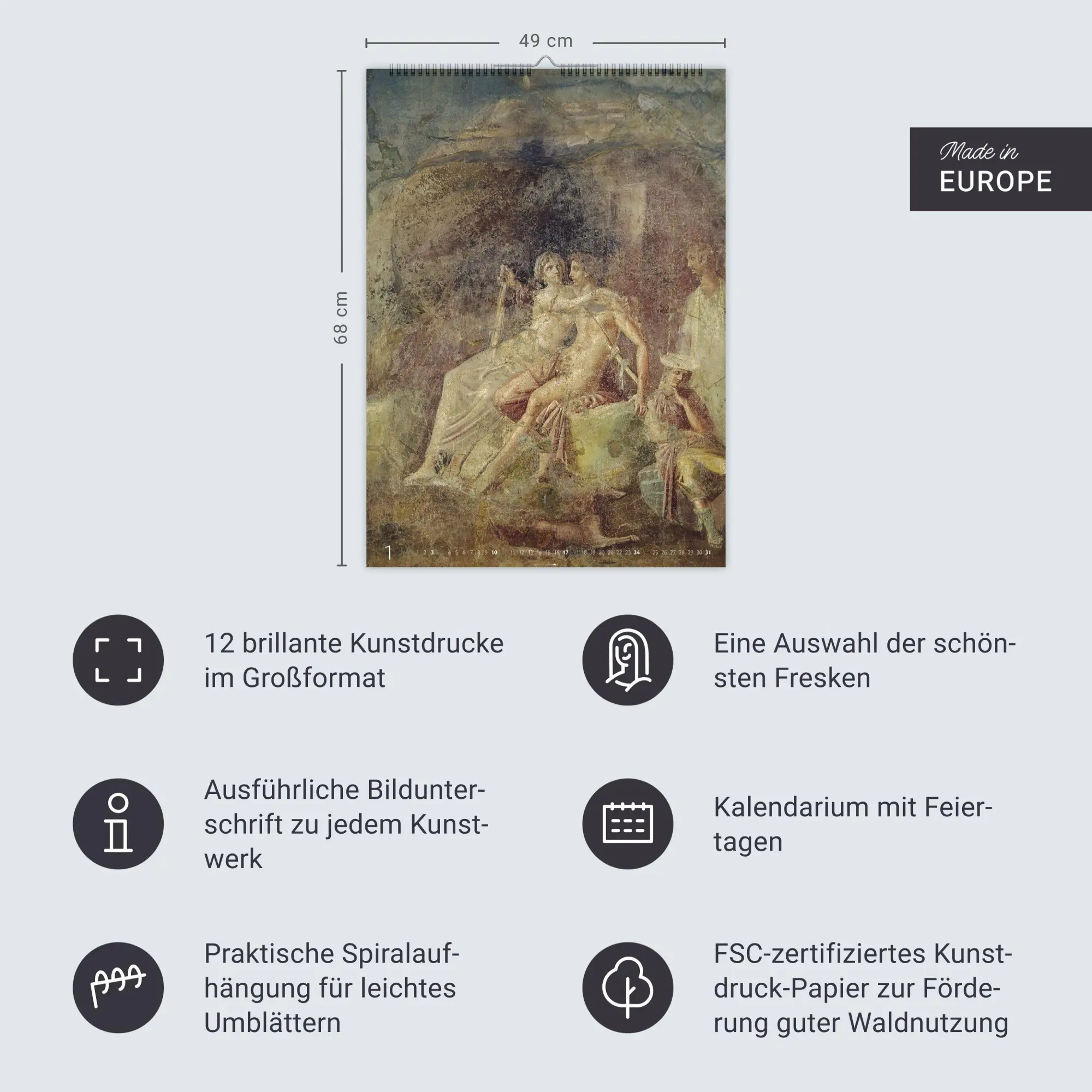 Bild: 9783839903285 | Römische Fresken Kalender 2027 | Kalender | Spiralbindung | 14 S.