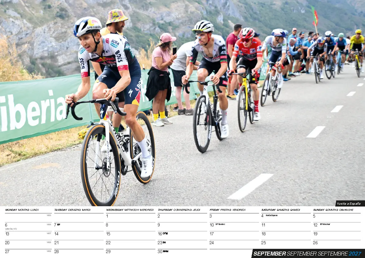 Bild: 9798893613285 | Radsport Kalender 2027 | Tadej Pogacar (u. a.) | Kalender | 14 S.