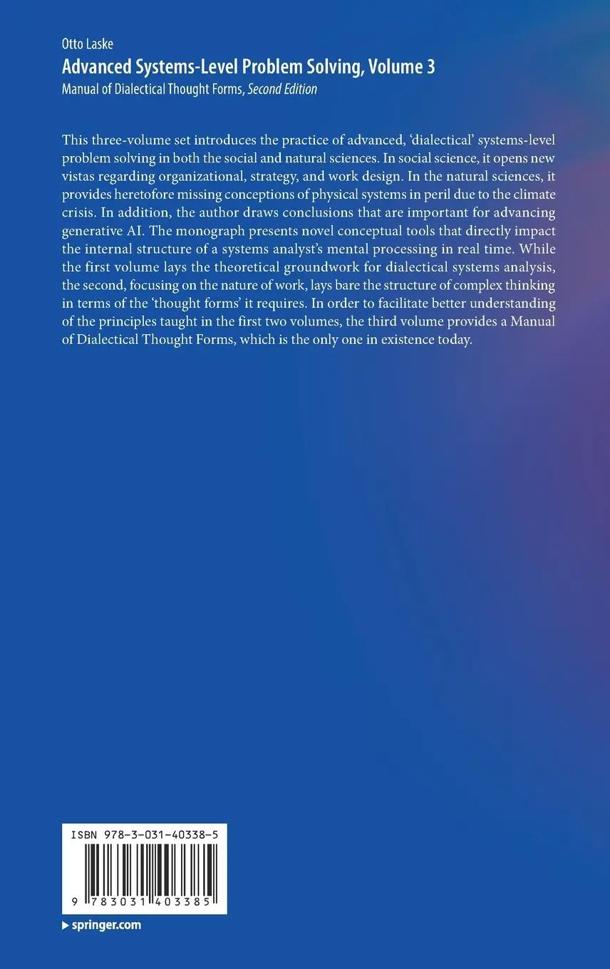 Rückseite: 9783031403385 | Advanced Systems-Level Problem Solving, Volume 3 | Otto Laske | Buch