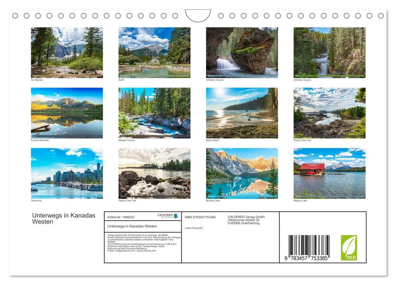 Bild: 9783457753385 | Unterwegs in Kanadas Westen (Wandkalender 2026 DIN A4 quer),...