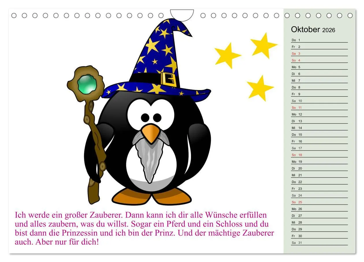 Bild: 9783457993385 | Pinguin-Elfe (Wandkalender 2026 DIN A4 quer), CALVENDO Monatskalender