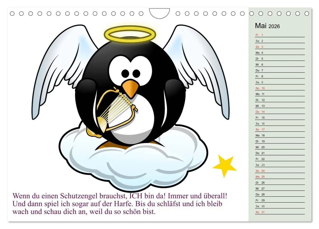 Bild: 9783457993385 | Pinguin-Elfe (Wandkalender 2026 DIN A4 quer), CALVENDO Monatskalender